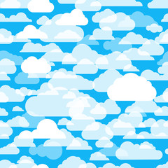 Poster - Different abstract cartoon clous seamless pattern