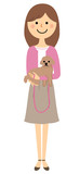 Fototapeta  - 若い女性　ママ　犬を抱く