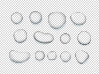 Fototapete - clear water drops vector clipart. vector objects isolated on transparent background