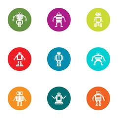 Poster - Engineering art icons set. Flat set of 9 engineering art vector icons for web isolated on white background