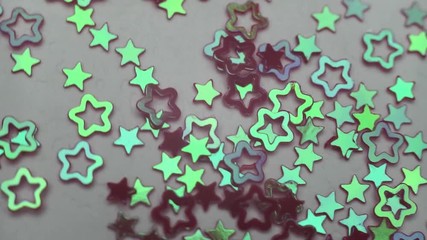 Poster - Colorful stars reflection light, on a white background rotation 360 degrees.