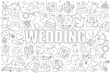 © Дмитрий Горелкин - Wedding background from line icon. Linear vector pattern. Vector illustration
