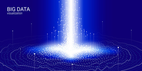 Wall Mural - wave 3d big data visualization. analysis infographic.
