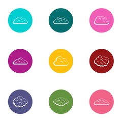 Wall Mural - Fog icons set. Flat set of 9 fog vector icons for web isolated on white background