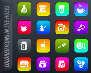  Coffee icons set