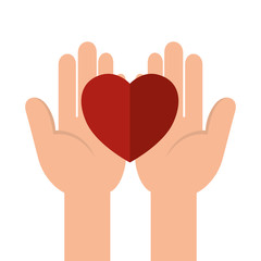 Sticker - hands with heart charity