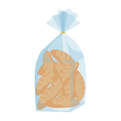 Poster - fresh breads in plastic bag