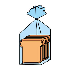 Poster - fresh breads toast in plastic bag