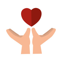 Sticker - hands with heart charity