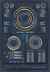 Aufkleber - Hud radar or illustration. Hud futuristic interface concept vector background. Abstract future, concept vector futuristic interface.