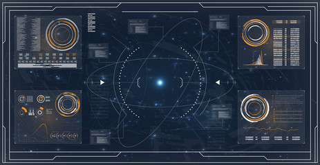 Aufkleber - Hud radar. Futuristic interface technology design. Computer monitor vector illustration. Window icon illustration.