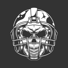 Sticker - Vintage american football player skull