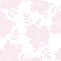  Spring autumn pink peony flowers seamless Pattern. Floral background for wedding invitation, fabric, wallpaper, print. Botanical texture.