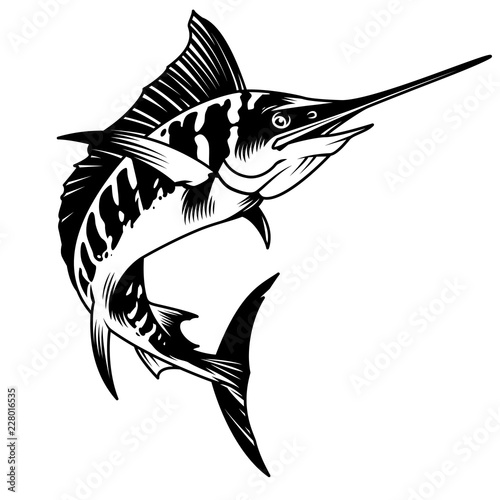 Fotografía Vintage monochrome marlin fish concept
