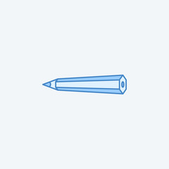 Poster - pencil 2 colored line icon. simple dark and light blue element illustration. pencil concept outline 