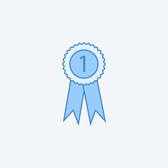 Poster - Medal 2 colored line icon. Simple dark and light blue element illustration. Medal concept outline symbol design from education set