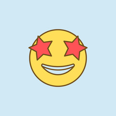 Poster - star day 2 colored line icon. Simple yellow and brown element illustration. star day concept outline symbol design from emoji set