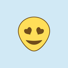 Poster - eyes with hearts 2 colored line icon. Simple yellow and brown element illustration. eyes with hearts concept outline symbol design from emoji set