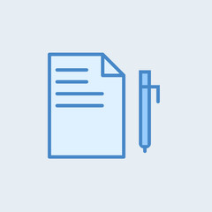 Poster - Sheet and pencil line icon on the white background