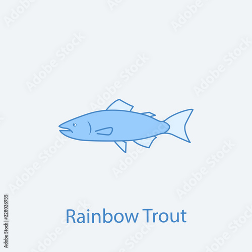 Rainbow Trout 2 Colored Line Icon Simple Light And Dark Blue