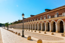 House Of The Infants Of Aranjuez, Beautiful Path Around The Palatial Buildings. Horizontal Photo In Color.