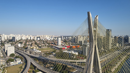 Wall Mural - Stayed bridge at Sao Paulo, Brazil.