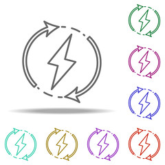Poster - renewable energy outline icon. Elements of Ecology in multi color style icons. Simple icon for websites, web design, mobile app, info graphics