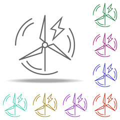 Poster - wind energy outline icon. Elements of Ecology in multi color style icons. Simple icon for websites, web design, mobile app, info graphics