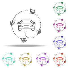 Poster - sustainable transport outline icon. Elements of Ecology in multi color style icons. Simple icon for websites, web design, mobile app, info graphics