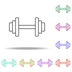 Poster - dumbbells outline icon. Elements of Sport in multi color style icons. Simple icon for websites, web design, mobile app, info graphics