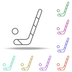 Poster - stick and washer outline icon. Elements of Sport in multi color style icons. Simple icon for websites, web design, mobile app, info graphics
