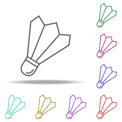 Poster - shuttlecock outline icon. Elements of Sport in multi color style icons. Simple icon for websites, web design, mobile app, info graphics