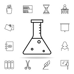 Poster - flask icon. Education icons universal set for web and mobile