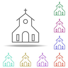 Poster - church outline icon. Elements of religion in multi color style icons. Simple icon for websites, web design, mobile app, info graphics