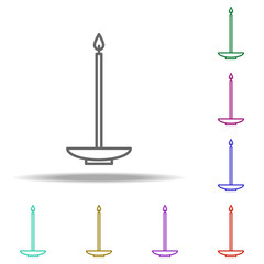 Poster - church candle outline icon. Elements of religion in multi color style icons. Simple icon for websites, web design, mobile app, info graphics