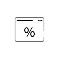 Aufkleber - online sale browser icon. Element of cyber monday icon for mobile concept and web apps. Thin line online sale browser icon can be used for web and mobile