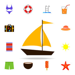 Aufkleber - sailboat flat icon. Summer icons universal set for web and mobile