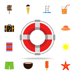 Poster - Lifebuoy flat icon. Summer icons universal set for web and mobile