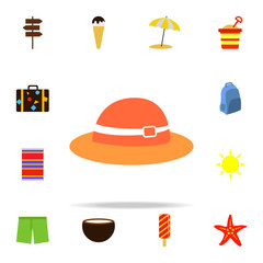 Aufkleber - Beach hat flat icon. Summer icons universal set for web and mobile