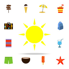 Poster - the sun flat icon. summer icons universal set for web and mobile