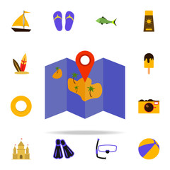 Aufkleber - treasure map flat icon. Summer icons universal set for web and mobile