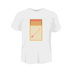 Poster - T-shirt white color mockup isolated from background with matches colored