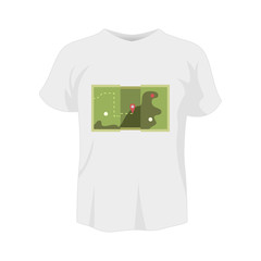 Poster - T-shirt white color mockup isolated from background with camping card colored