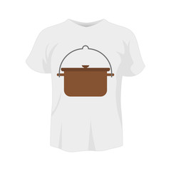 Poster - T-shirt white color mockup isolated from background with crock colored