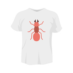 Poster - T-shirt white color mockup isolated from background with ant colored