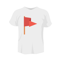 Aufkleber - T-shirt white color mockup isolated from background with flag colored
