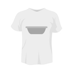 Poster - T-shirt white color mockup isolated from background with soup plate colored