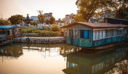 Wall Mural - Fishermen's life by the lake