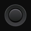 © savanno - Black round button. 3d push button on black background