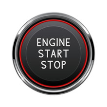 Engine Start Stop Button. Car Dashboard Element